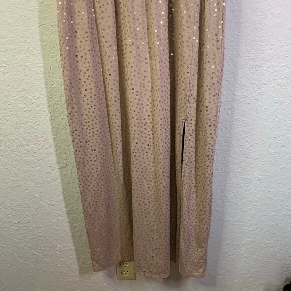 GARNET HILL Dress‎ Medium Knit Maxi Sequin Crossover Bust Elastic Waist Leg Slit - Picture 6 of 14